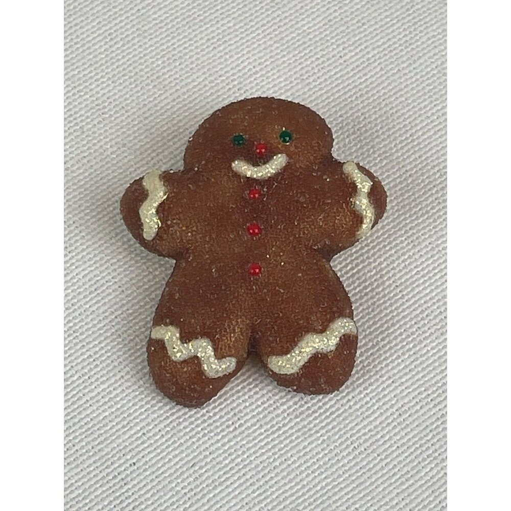 Vintage Danecraft Gingerbread Man Sparkly Cute Brooch Pin Christmas Holiday
